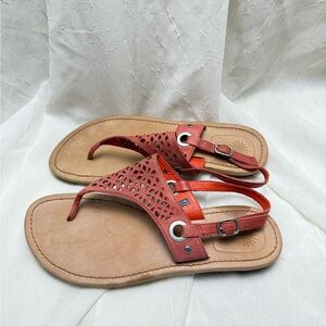 Sorel red coral Sandals size 9